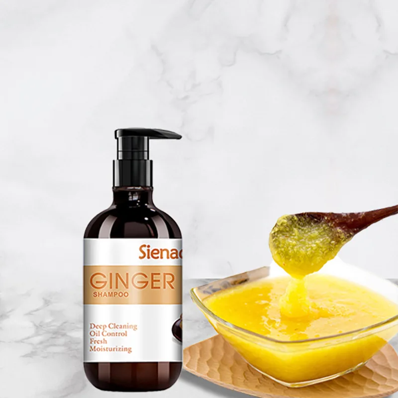 Wholesaler Nature organic 7 days ginger hair growth Shampoo Anti-Hair Loss private label OEM Ginger shampoo