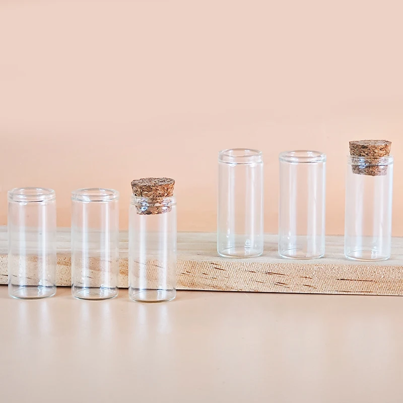 Diameter 18x40mm clear Custom Glass Tube Container Flat Bottom test with Cork