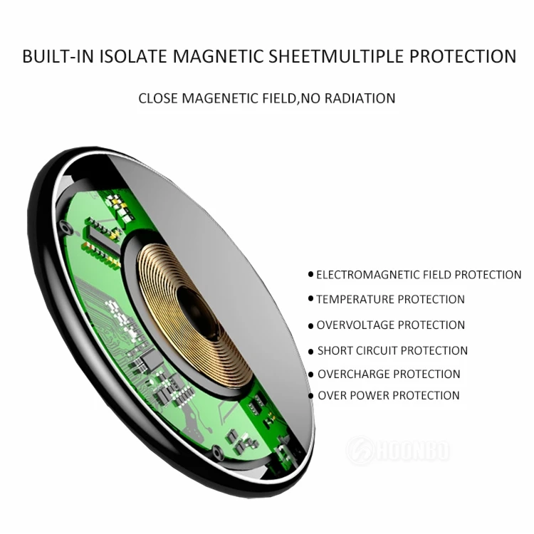 15W Acrylic Fast Wireless Charger Qi Quick Charging Pad for Android Mobile Phones iPhone Samsung Huawei