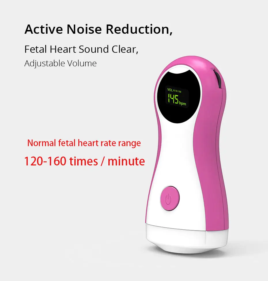 Wholesale fetal doppler monitor household fetal heart rate detector meter portable Pocket Doppler Monitor for pregnancy