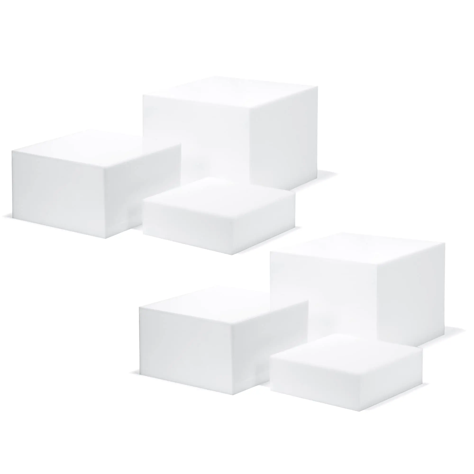 Glossy White Buffet Plexiglass Cube Display Nesting Risers Food Pedestal Box Acrylic Food Display Stand