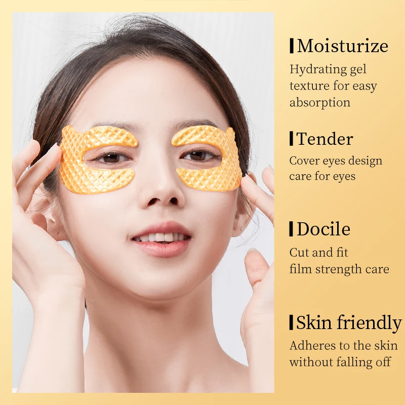 BIOAQUA OEM ODM Carrageenan Anti Crows Feet Moisturize Eye Pads Nicotinamide Whitening Anti Aging Gold Hydrogel Eye patch Mask