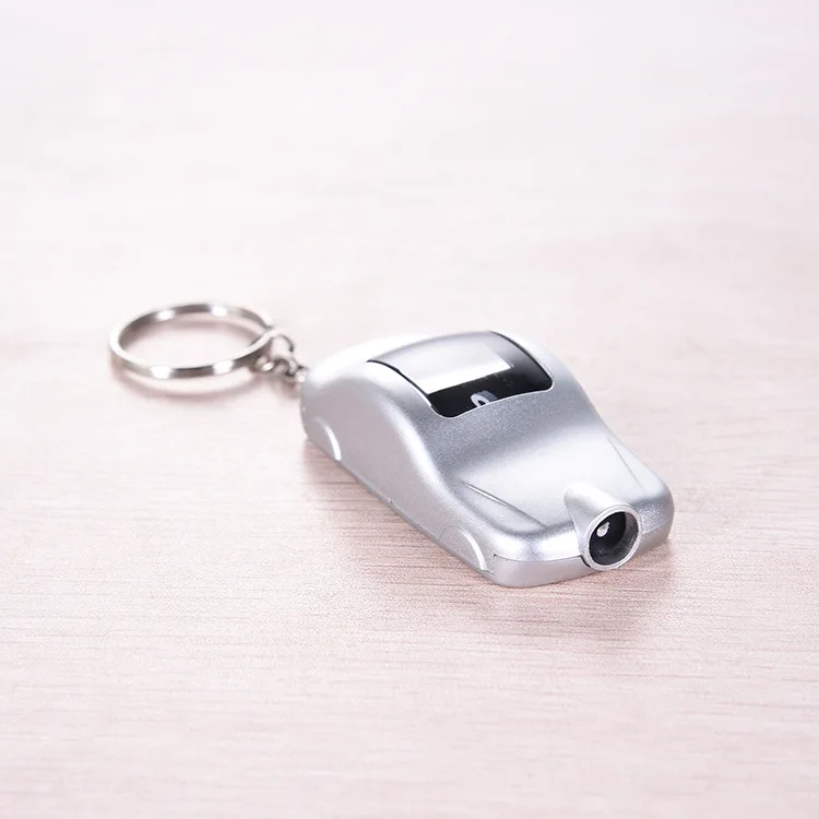Car Shape Design Key Chain Key Ring Mini LCD Digital Display Tire Gauge