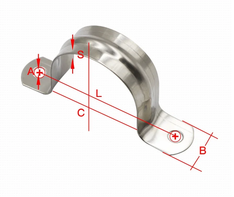 High Quality 304 Stainless Steel Rigid U Shaped Strap Clip Conduit Ring U Type Pipe Saddle Clamps For Fixing Supporting