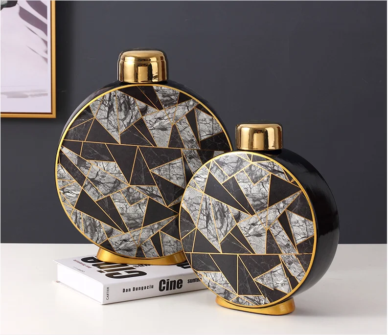 Chinese Ink Painting Craft Storage Tank Ancient Shelf Office Decoration Ceramic Ornament