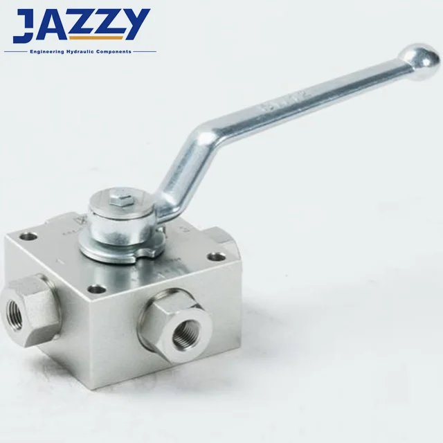 JAZZY KHF3/6 KHF3 Series Direct Mount SAE Flange Multi-way ball valve SAE Flange Hydraulic High Pressure Ball Valve
