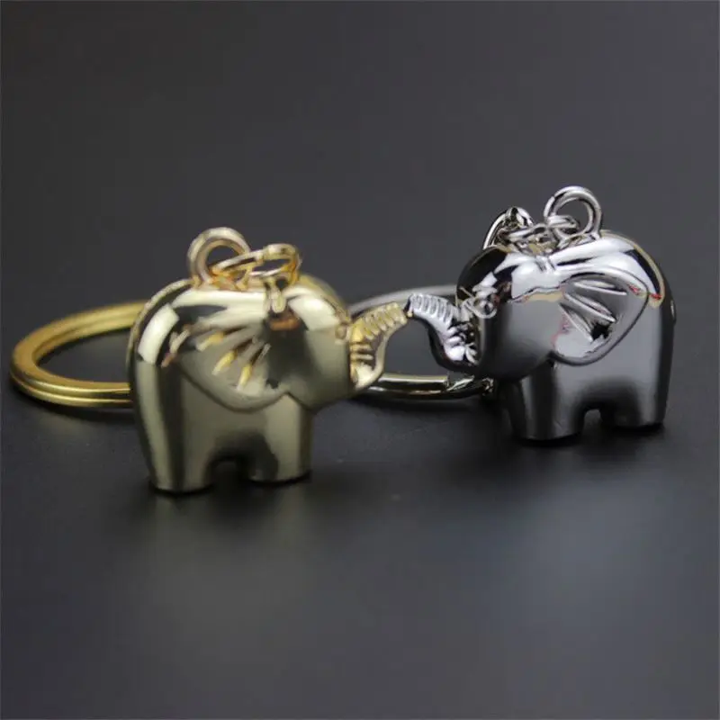 3D Fashion Lovely Pet Keychain Silver Color Gold Alloy Key Chain Souvenir Gifts Elephant Keychain