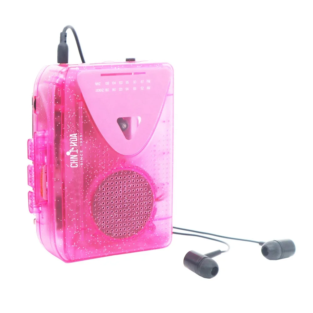 chnhda transparent cassette recorder Player fashion Recorder Player with am fm radio clear walkman player