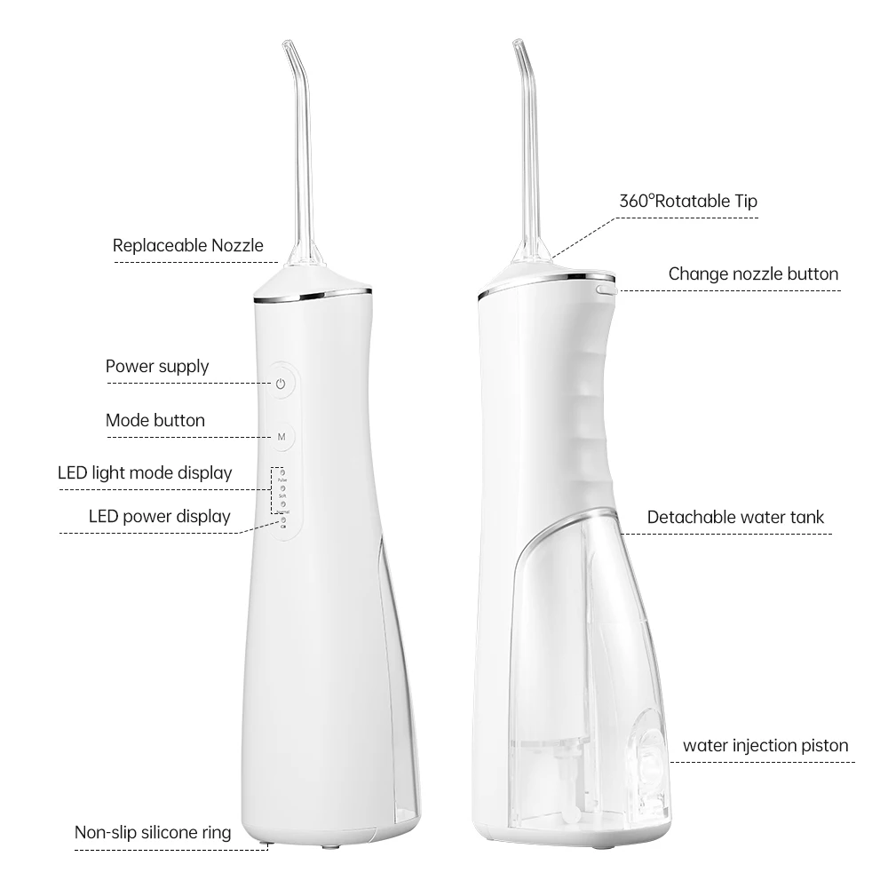 Cordless Dental Water Flosser Portable Water Flosser Travel Rechargeable IPX 7 Oral Irrigator