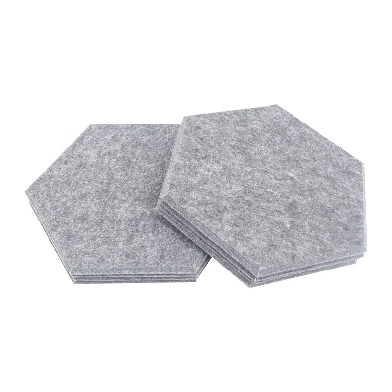 9mm Hexagon Acoustic Wall Panel Polyester Fiber Acoustic Panels