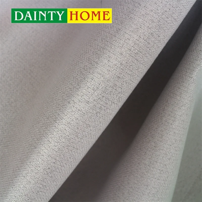 Simple Style Soft Linen Fabric Pink Window Composite Blackout Curtain For Living Room