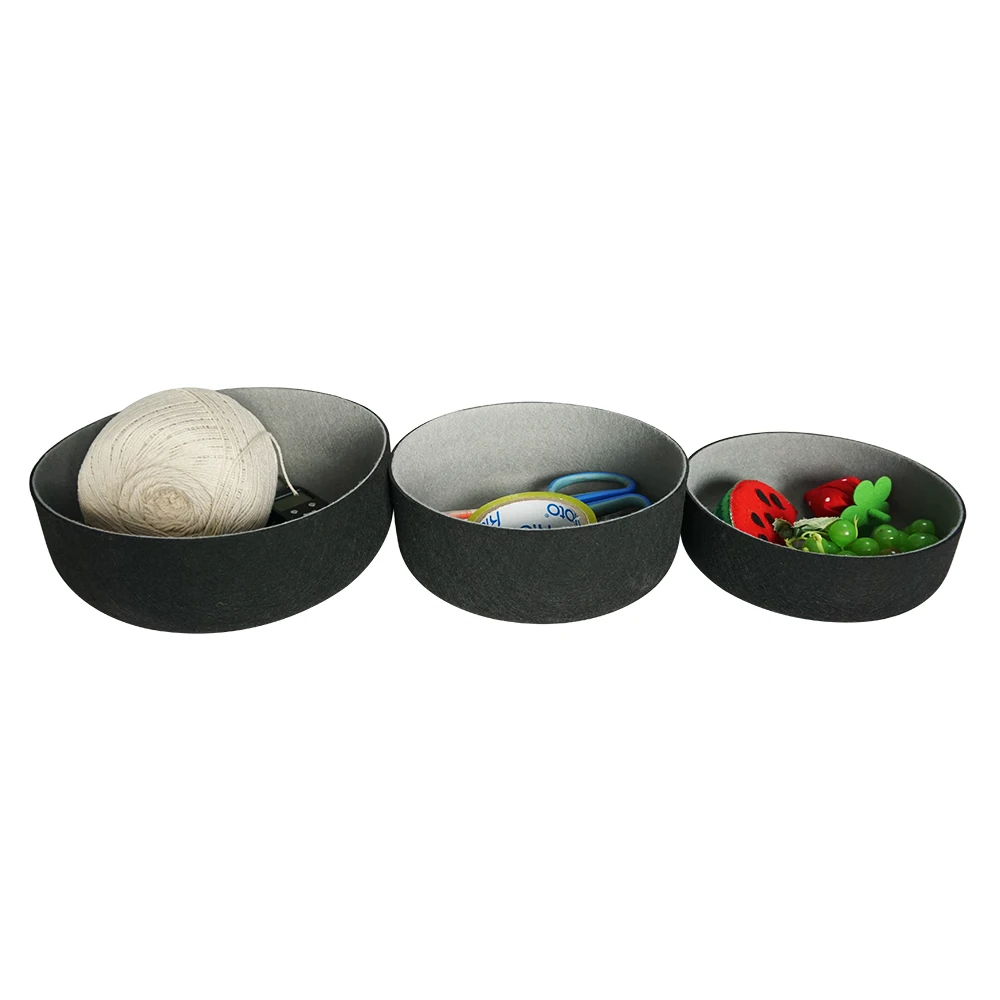 Upin custom Hard Felt Basket Storage Box Desktop Organizer Fabric Storage Trays Storage Boxes & Bins