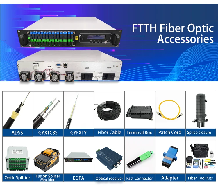 Factory Price Optfocus Triple Play Factory Low Price GPON OLT Network PON WDM 1550 CATV 4 8 16 32 Output Port Mini EDFA