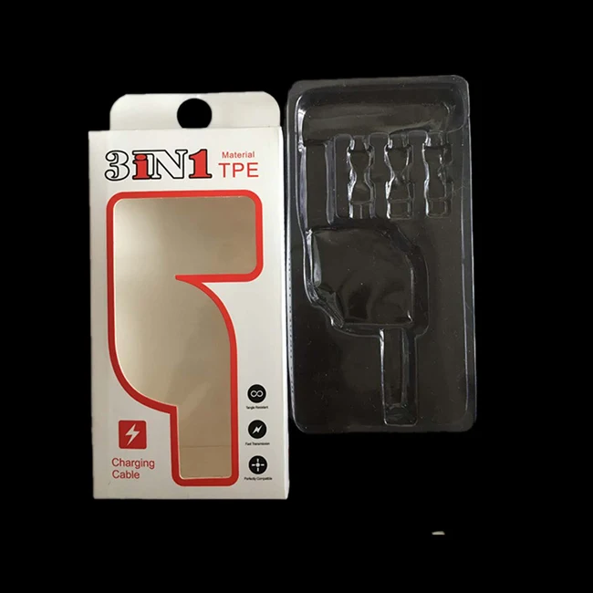 2021 3 in 1 USB Cable Packaging Box , Electronic Product Package