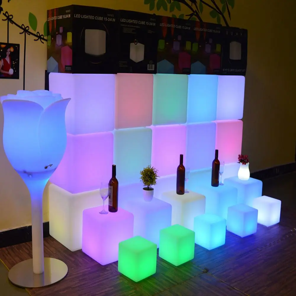 led furniture for party outdoor furniture garden led cube chairs table with light for adRohst kids