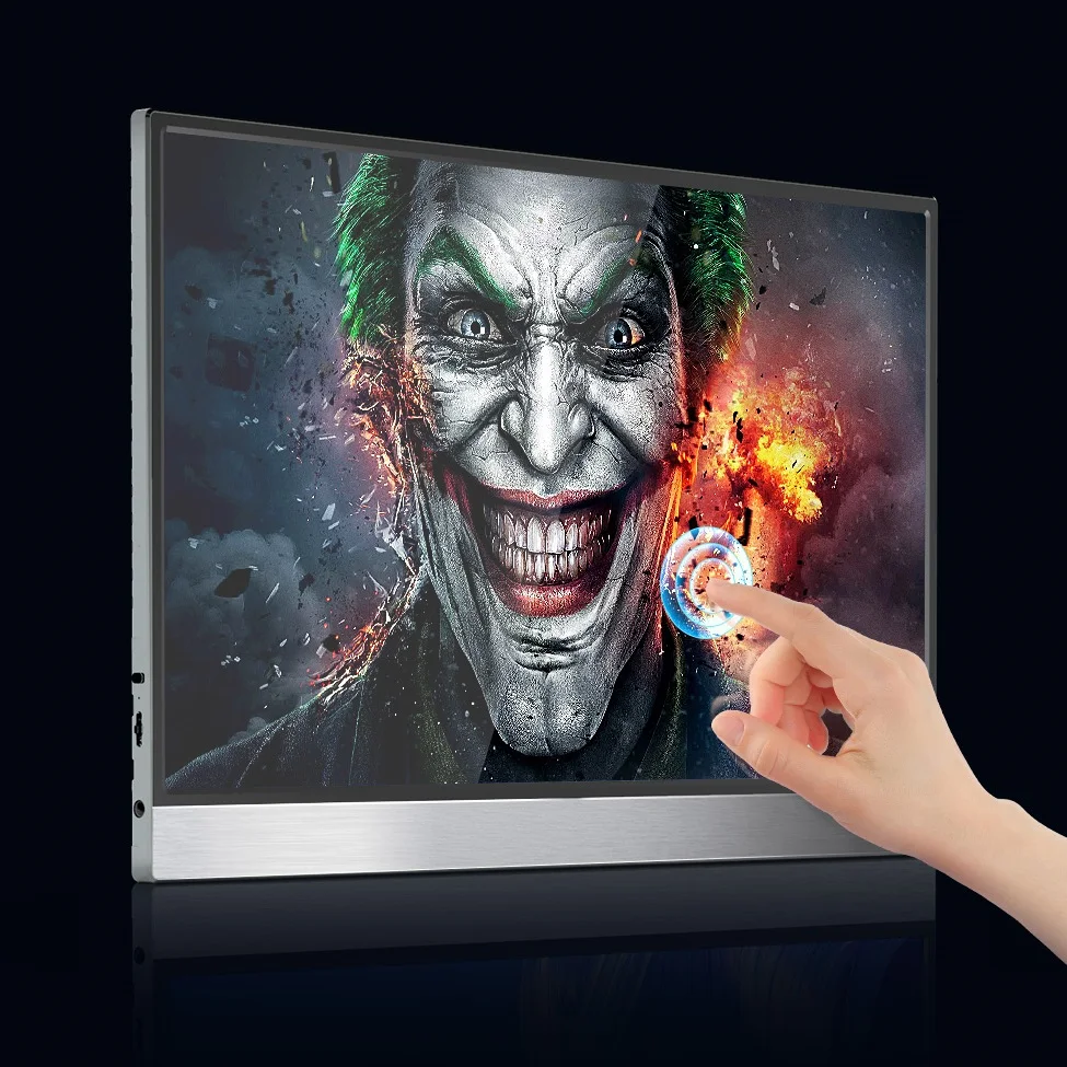 Оптовая продажа, монитор с сенсорным экраном 15 дюймов Full HD 1080P, портативный монитор с питанием от Usb и аккумулятором, ЖК-монитор с емкостным портом Type-c