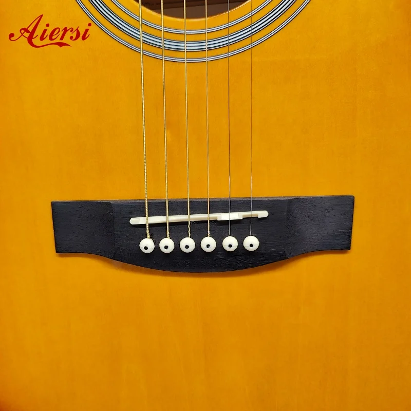 Good quality sunburst color guitar six steel string basswood folk acoustic guitar steel string guitars musical instrument