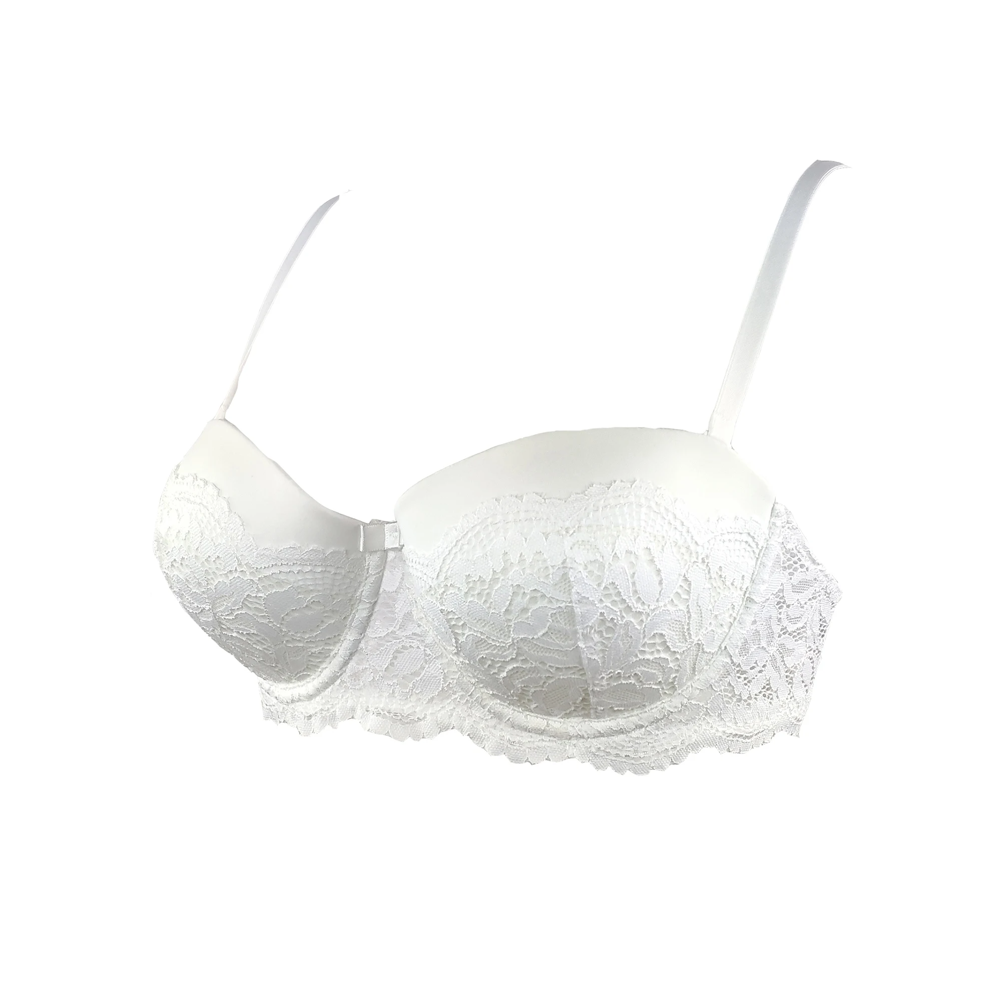 Женский кружевной бюстгальтер с вышивкой и пуш-ап