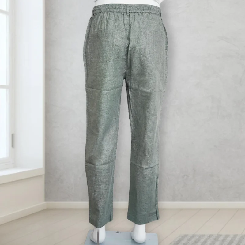The Newest Linen Trouser Fabric Green pants Linen Fabric Plant Fibre