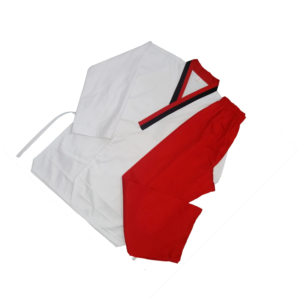 taekwondo uniform V-Neck Dobok Uniforms Tae Kwon Do MMA Martial arts Karate Wtf Logo for children Adults