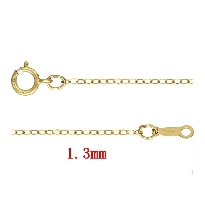 Permanet 1.3mm Flat Jewelry Cable Chain for Women Fashion Minimalist Gold Filled Necklace
