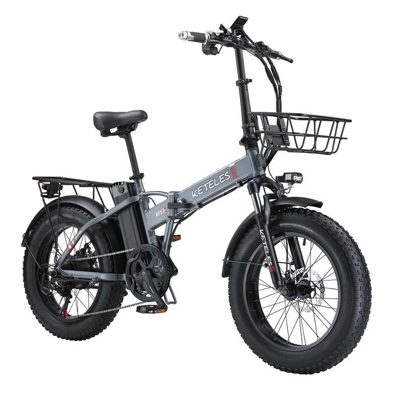 Factory Direct Sale KETELES KF6 Fat Tire Folding E Bike Bafang Dual Motor 1000W 48V 23AH Lithium Battery Electric Bike