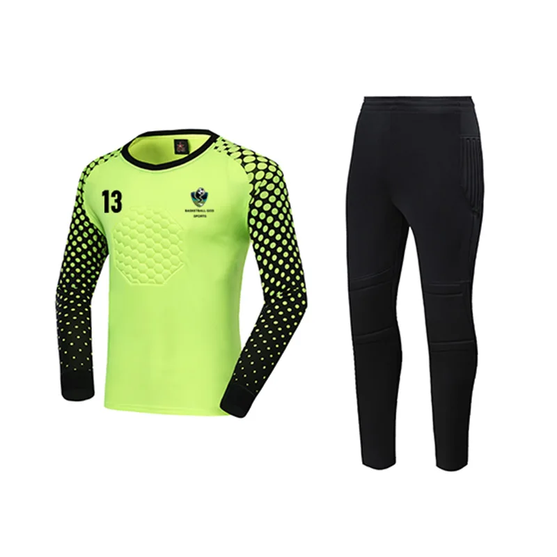 2021 New Adult Soccer Goalkeeper Uniform Protective Training Football Goalkeeper top and pant
