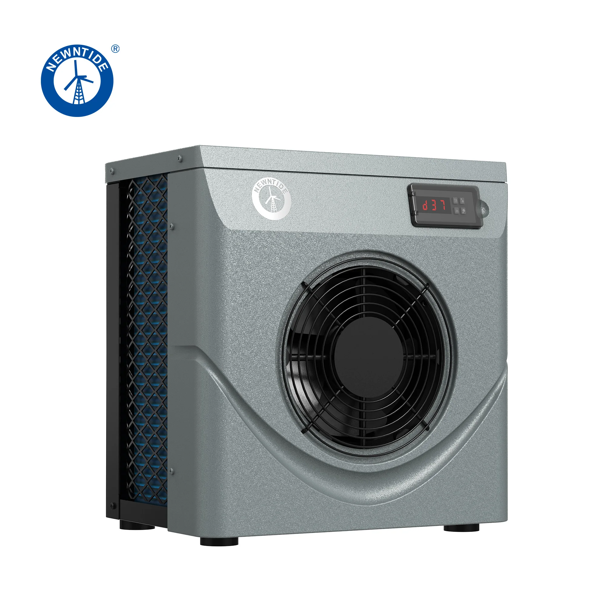 Мини-тепловой насос для бассейна 5 кВт, источник воздуха, водонагреватель с R32, хладагент, синий, черный, серый