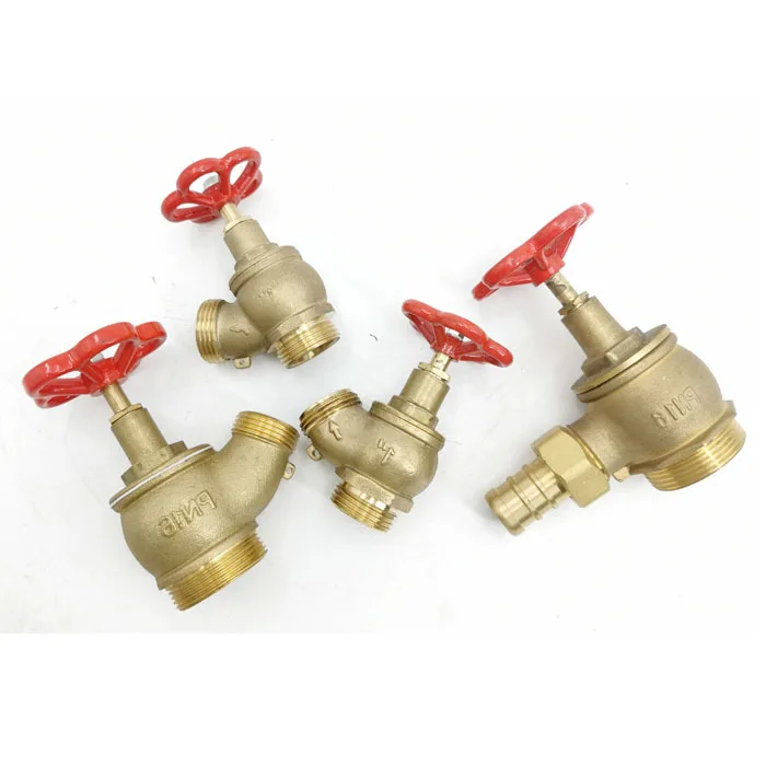 Proper price top quality brass landing fire hydrant angle valve with fire hose coupling