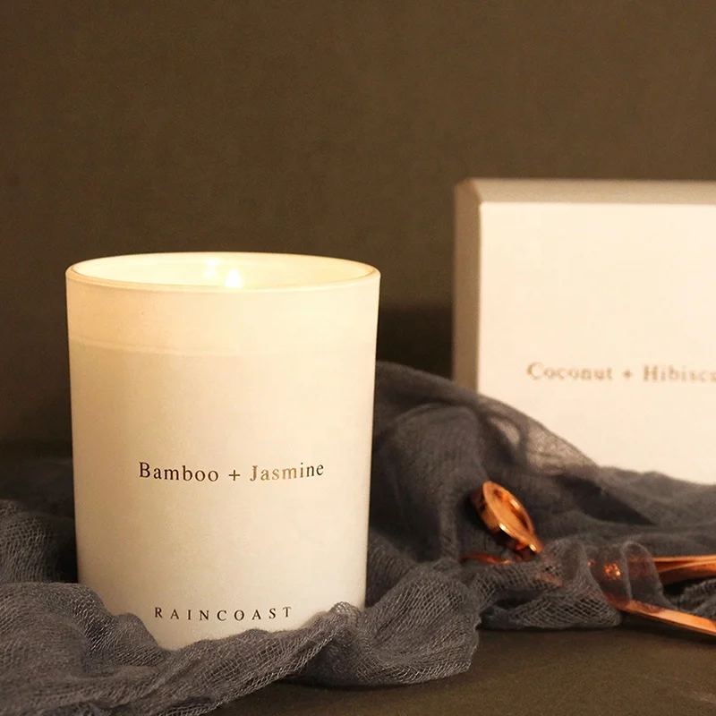 RAINCOAST Best Selling Gift Customized Candle Pure white contracted 200g Private label scented candles