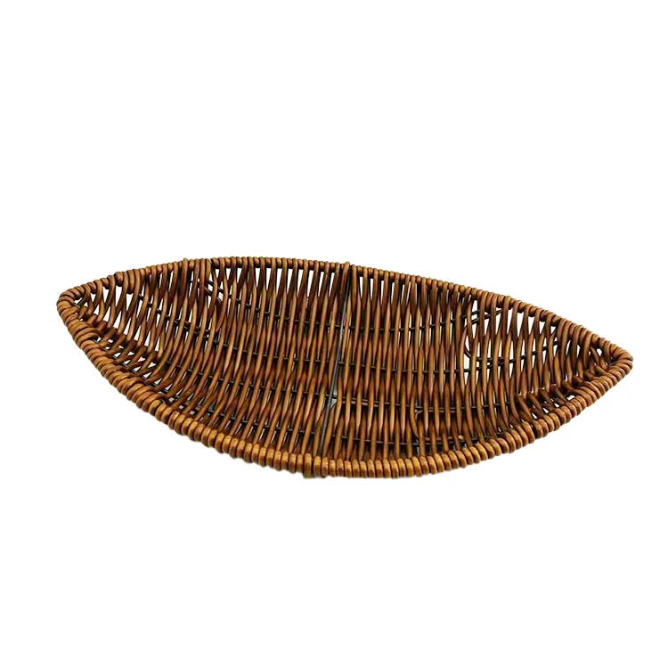 high quality custom wholesale storage basket multi-function woven fusiform rattan kitchen basket