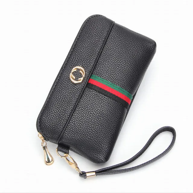guangzhou fashion oem long cash envelope women money credit card coin pu custom hand purse