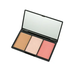 3 color  health beauty Blush Palette makeup blush highlight contour blush private label
