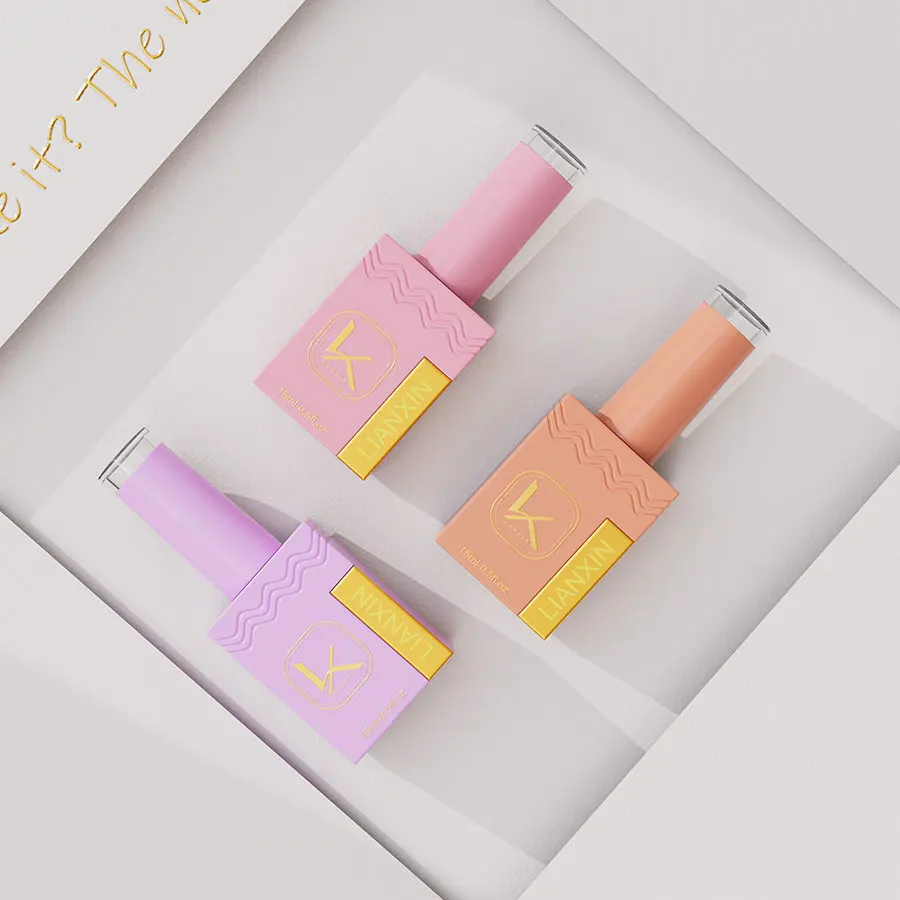 New Design Custom Logo Luxury Glass Empty Gel Nail Polish Bottle With Brush