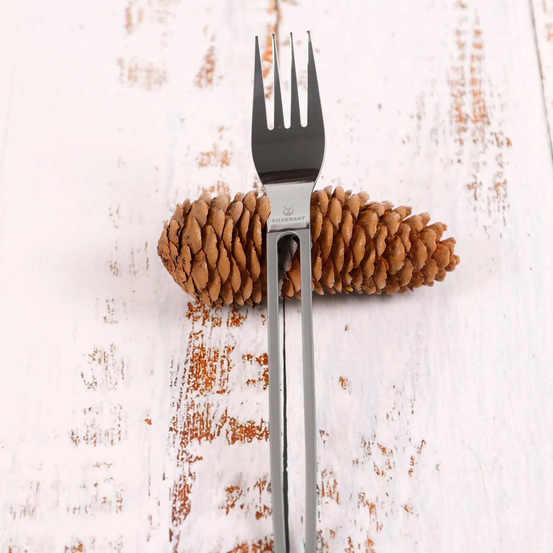 Pure titanium semi-polished semi-hollow light weight durable environmental protection outdoor camping home fork