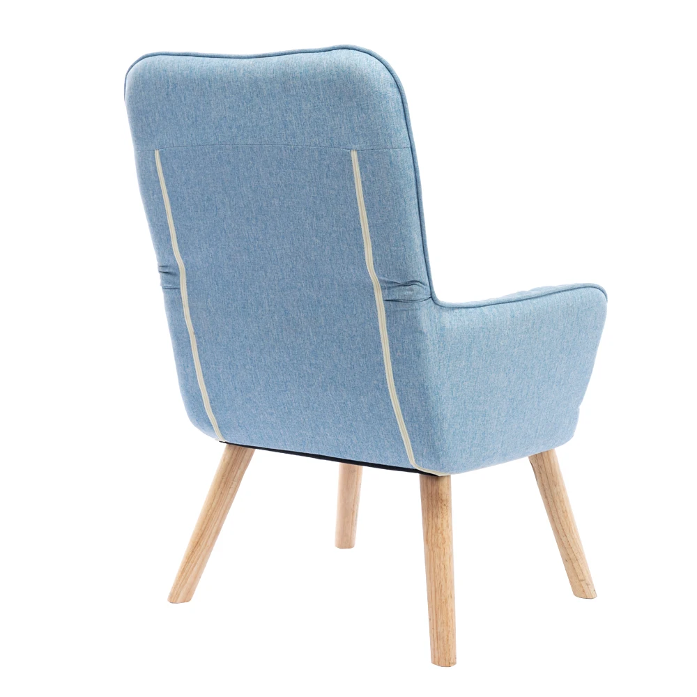 line fabric folding wing-back leisure accent chair living room armchair