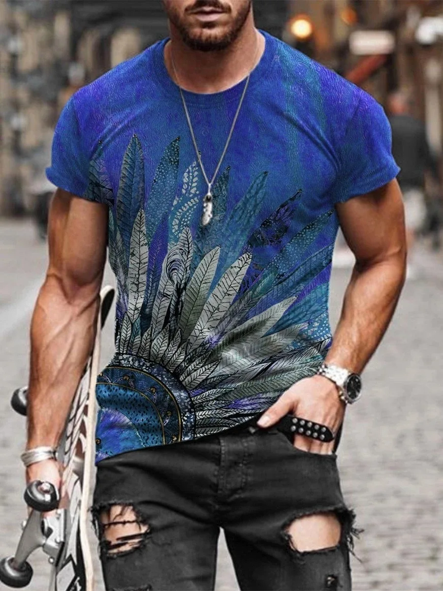  GZ-YCX005 2021 Summer Street wear Men Fashion Graphic Digital Printed O Neck Short Sleeve T shirts
