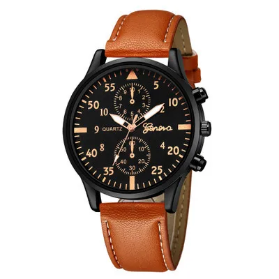 Trendy Fashion High Quality Newest Cheap Factory Price Popular Design Best Price men Quartz Watch Leather Band 40