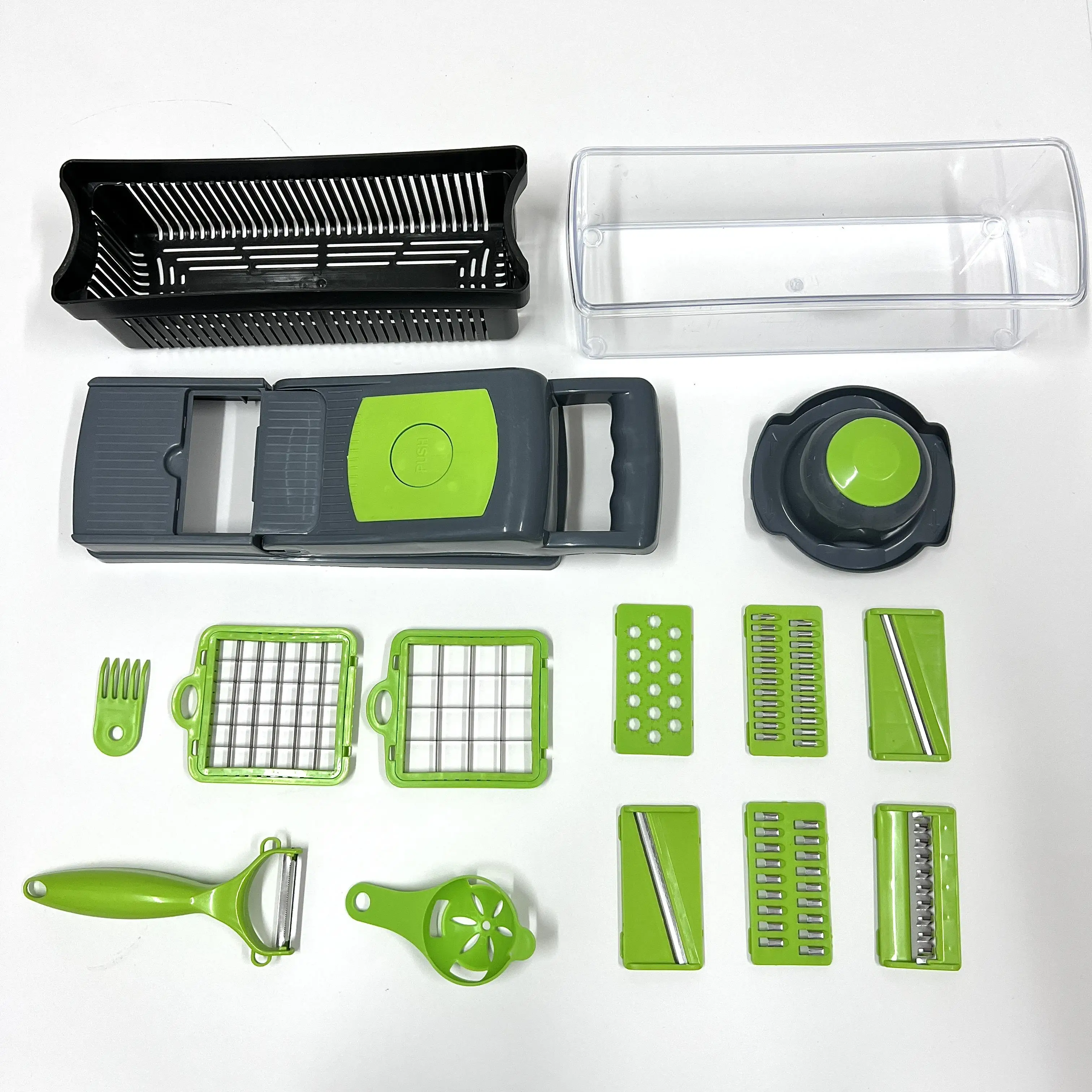 16-in-1 Metal Vegetable Cutter Stainless Steel Mandoline Slicer Manual Onion Potato Fruit Slicer Chopper Kitchen Gardget