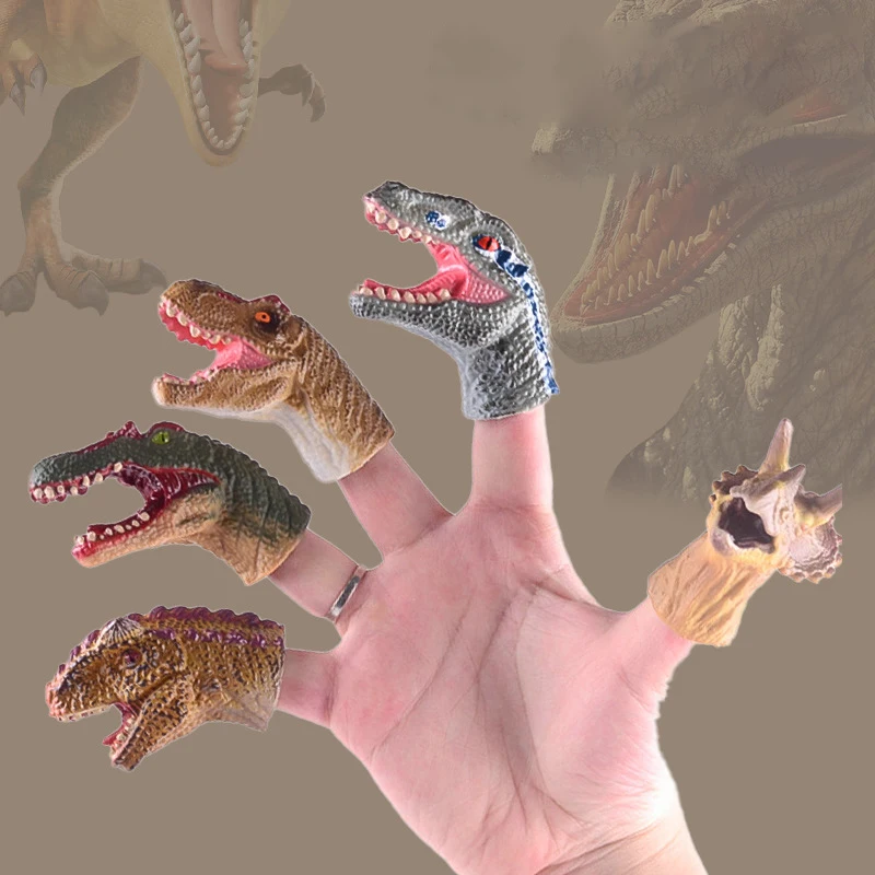 New Hot Sale Finger Puppet Toy Realistic Dinosaur Hand Puppet Toy Animal PVC Picture PCS Plastic Color Material Origin Cartons
