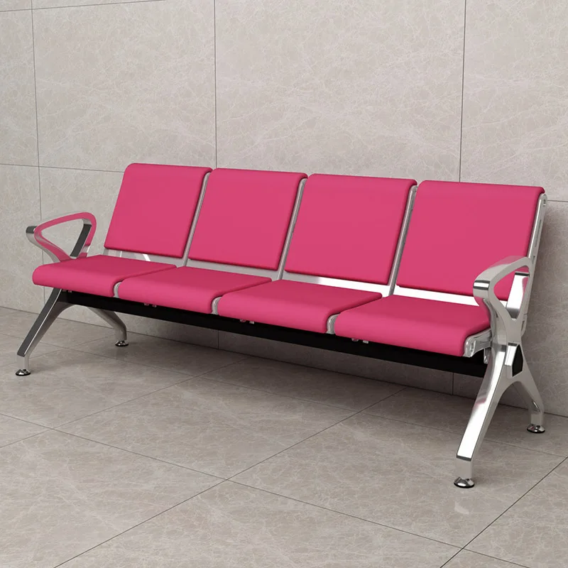 self-skinning PU foam Metal Frame 3-seater Waiting Chair Waiting Benches with Comfortable Backrest