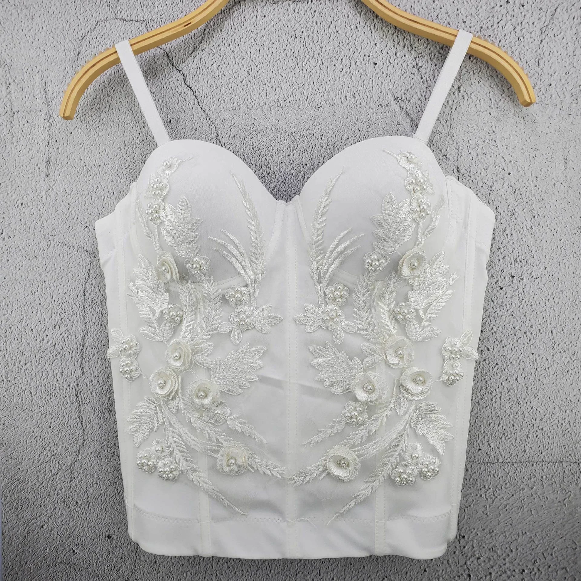 Intiflower 6688 High Quality Elegant Women Embroidered Longline Corset Bras for Wedding Dress Party Bustier Bra