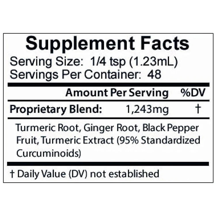 Liquid Turmeric Extract with Black Pepper & Ginger - Organic Curcumin Drops for Joint Support & Discomfort