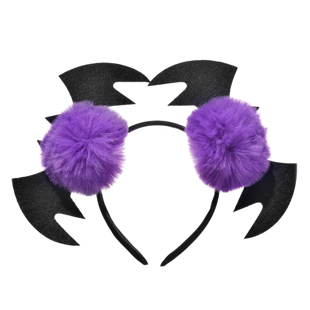 Halloween Felt cloth Headband with fur Dark Demon Bat Wings Halloween Decoration Halloween hair accessory