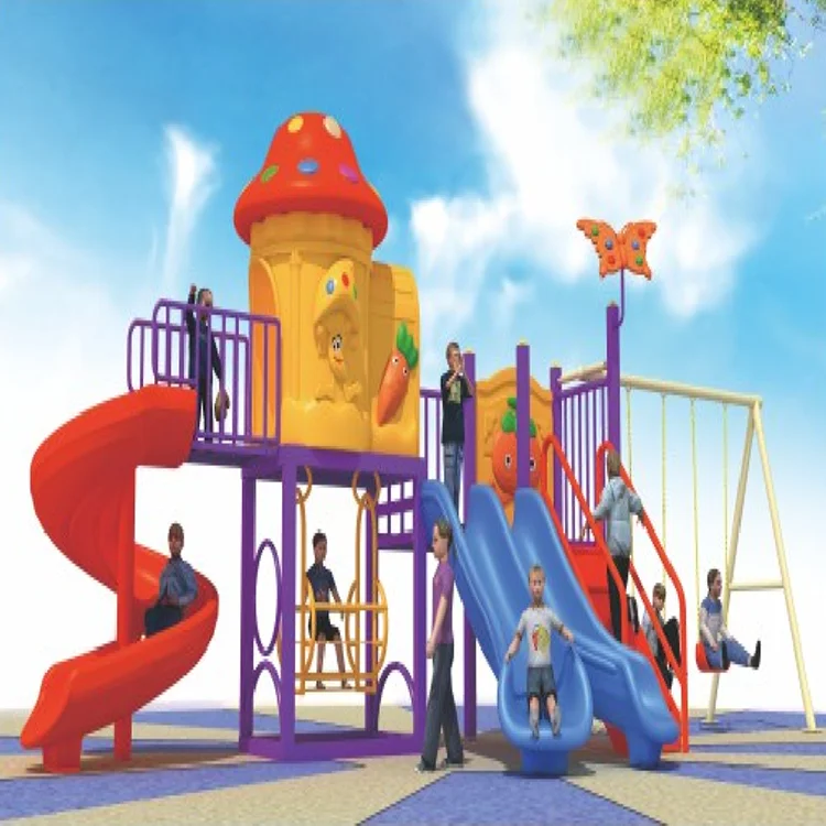 
Popular Kids Plastic Outdoor Playground Equipment Slide Set 
