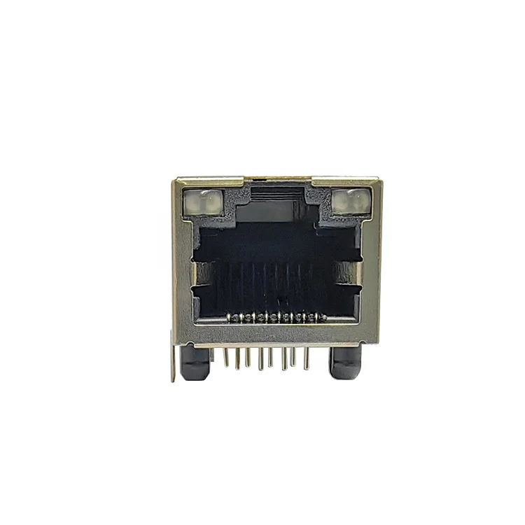 Dongguan connector product manufacturer single port top entry RGB LED RJ45 female smd connector 8P8C Modular Jack