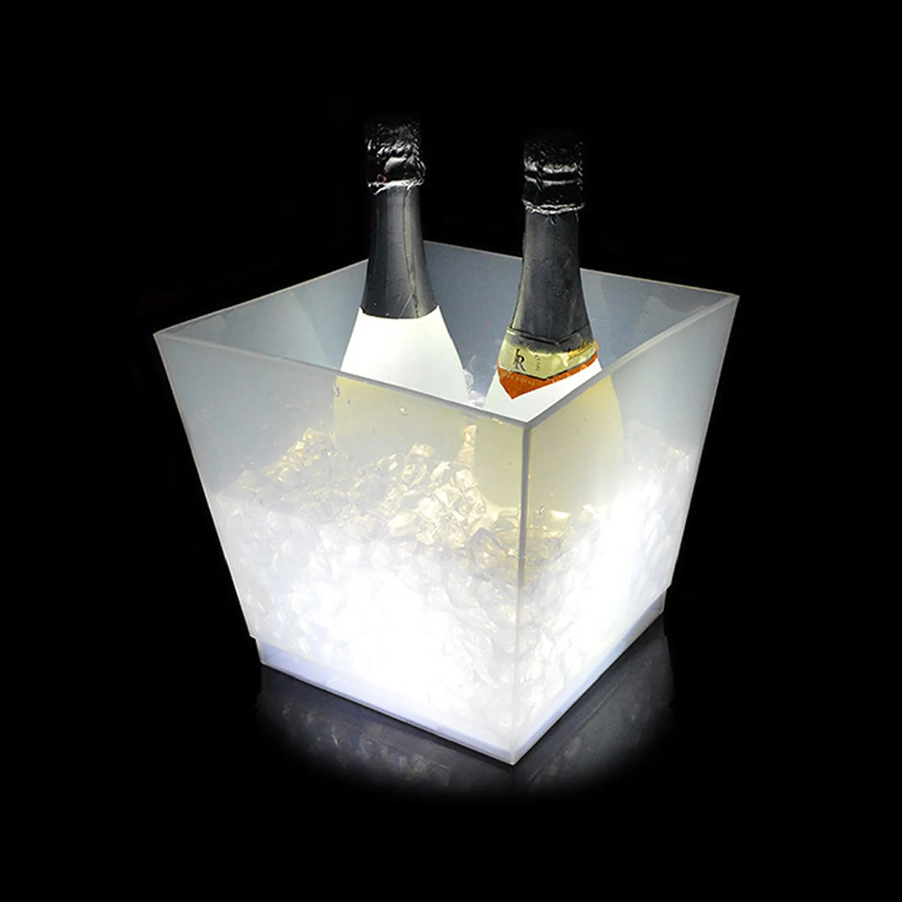 for 4 bottles vodka wine chiller square acrylic beer champagne led plastic ice bucket