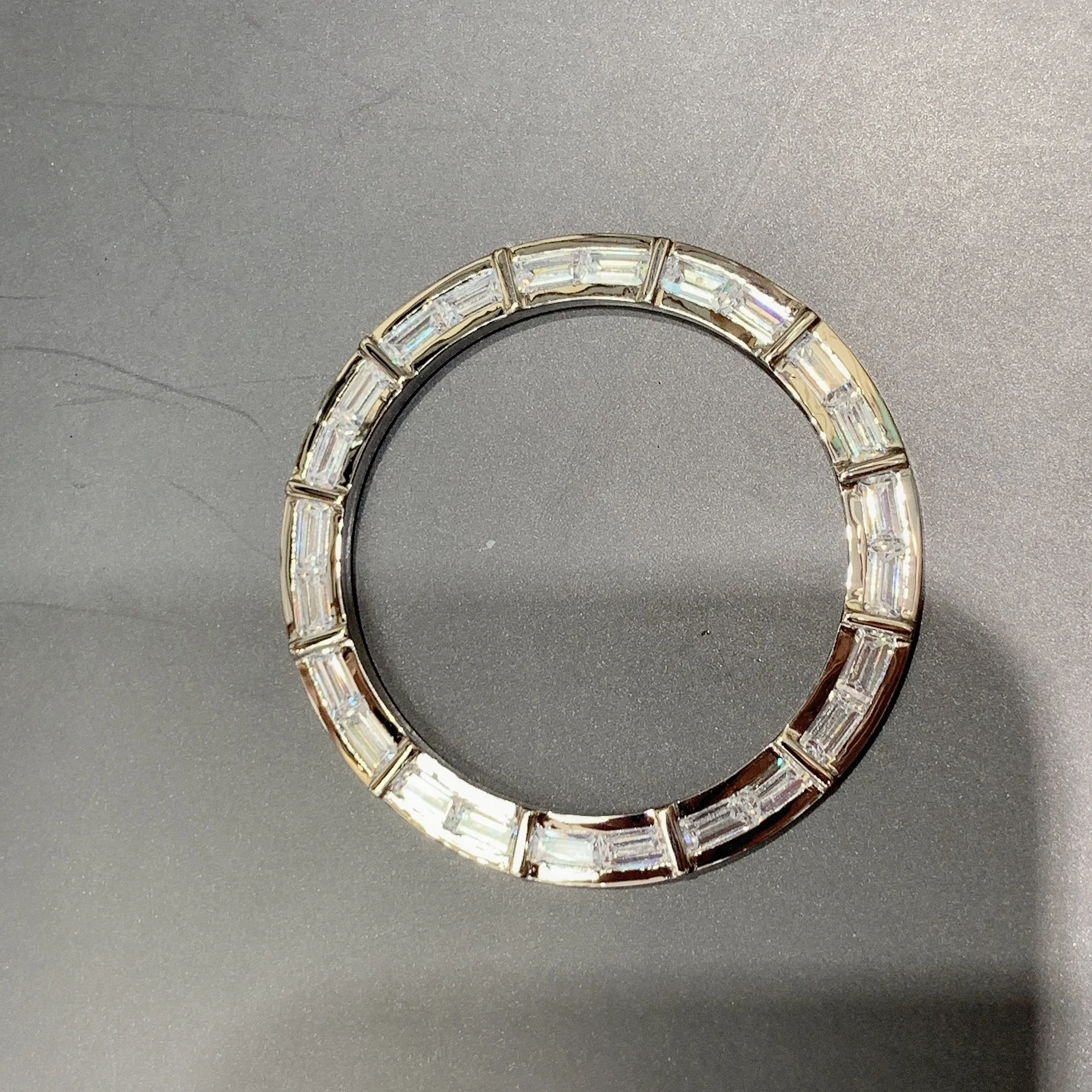 Браслет для часов из нержавеющей стали 18K Gold, бриллиантовый синтетический драгоценный камень, Муассанит CVD, подходит для фирменных часов