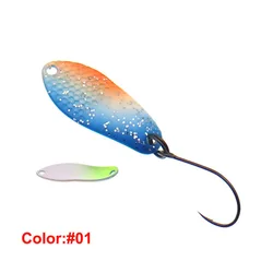 1.7g 27mm Pink UV Trout Fishing spoon Lure Single Hook Metal Spoon Lures  Artificial Bait Bass Perch Spinner