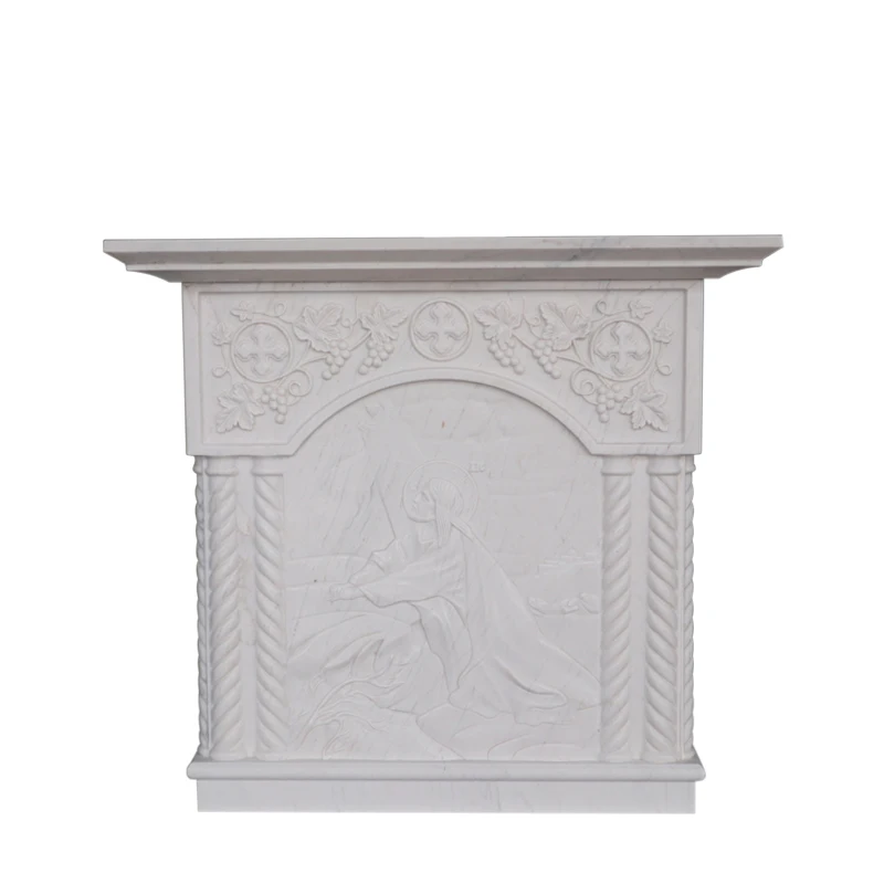 manufacturers direct selling Hand carved exquisite white natural marble altar table